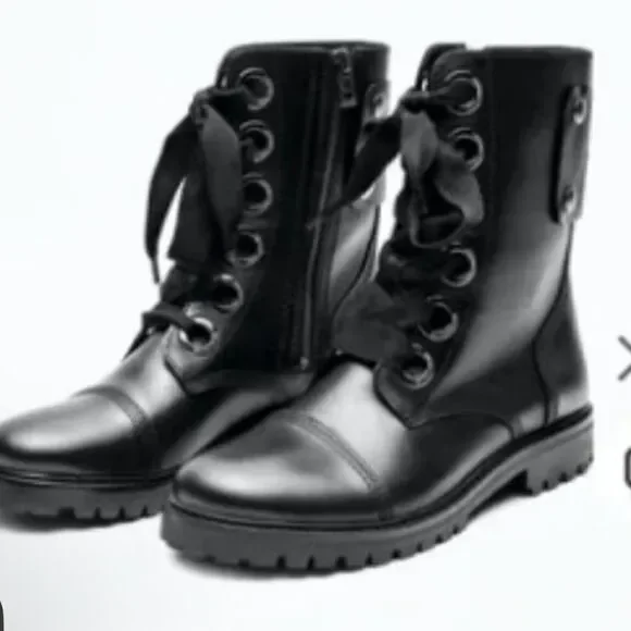 Zadig & Voltaire Joe Lug Sole Leather Combat Boot NIB 37 - Picture 5 of 14